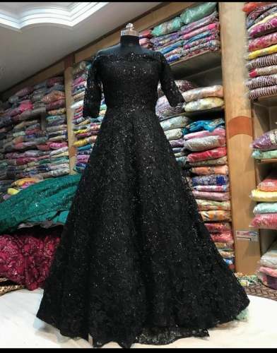 Sapphire blue gown adorned with floral crystals and beads|Gowns -Diademstore.com