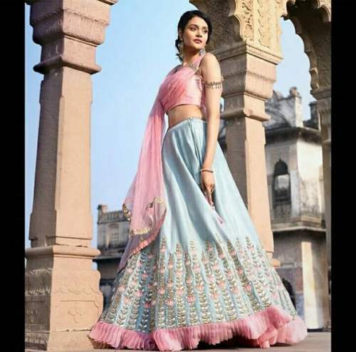 Embroidery Work Lehenga by shree mateshwari fashion