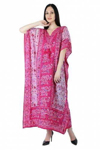 Pink Fancy printed Kaftan by Angel Fashion