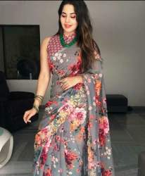 Fancy Floral Print Georgette Saree