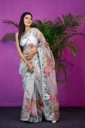 New Collection Organza Digital Printed Saree