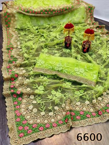 New  Collection Soft Net Embroidery Saree