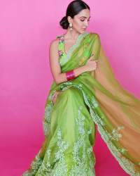 Pure Organza Embroidery Work Saree