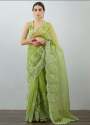 Pure Organza Embroidery Work Saree thumb 1