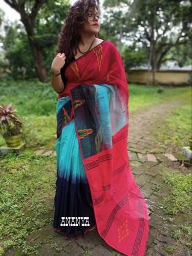 Buy Fancy Handloom Silk Cotton Saree by Fashion Bees