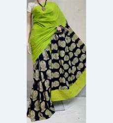 Casual Wear Khadi Cotton Printed Saree