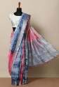 Designer Shibori Linen Cotton Saree thumb 2