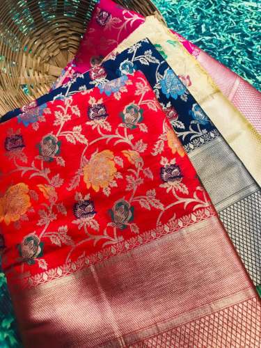Pure Silk With Jecquard Wedding Wear Saree 