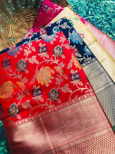 Pure Silk With Jecquard Wedding Wear Saree  by dhwaja export