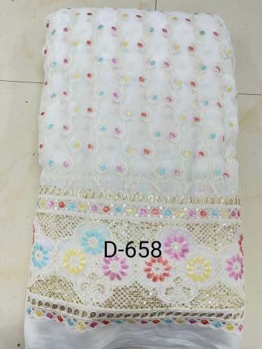 Lucknowi Daman Sequence Georgette Viscose Fabric