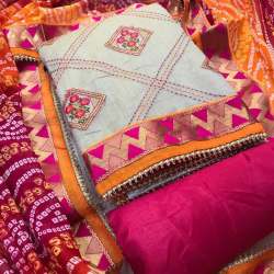 Exclusive Designer Chanderi Dress Material