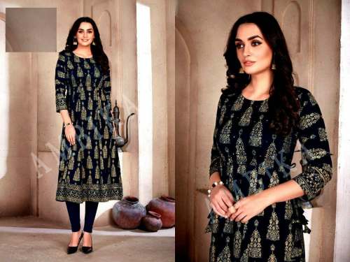 Foil Print Kurti by Mahakali Fab