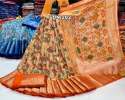 Fancy Jacquard silk Ikkat Print Saree  thumb 2