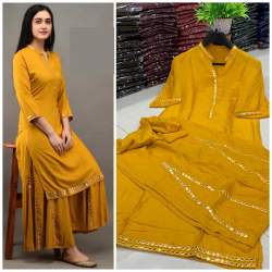 Rayon Kurti with Palazzo set 