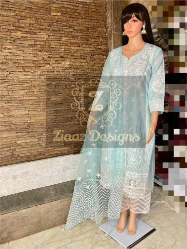 Designer Lucknowi Work Cotton Suits 