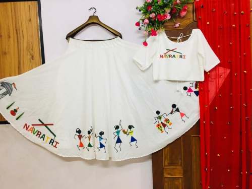 Fancy White Chaniya Choli by Ali Creations