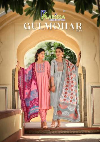 Gulmohar Vol 2 Naira Cut 3pcs Kurti by karissa
