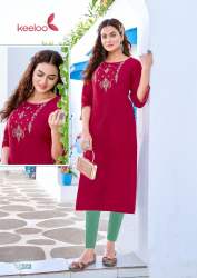 Kanika Vol 3 Rayon Embroidered Kurti by Keeloo