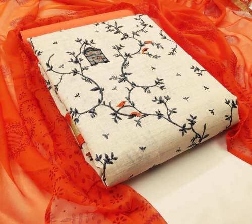 Khadi Print Unstitched Suit
