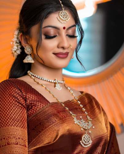 Light Weighted Brown Silk saree by Sakhi Clothing 