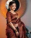 Light Weighted Brown Silk saree by Sakhi Clothing  thumb 1