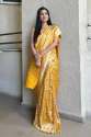 Mustard Yellow Banarasi Silk Saree AAYNA-5013 thumb 5