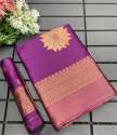 Party Wear Banarasi Soft Silk Saree  thumb 5