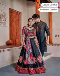Premium Quality Panihari Navratri Chaniya Choli combo With Mens kurta 