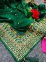 Stylish Green Vichitra Silk Saree  thumb 1