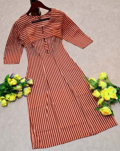 Aarohi Orange  cotton Kurti 
