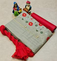 Anjana Grey  Cotton Dress Material