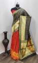 Antara Vol 1 Black  Cotton Lichi Silk Saree  thumb 1
