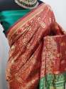 ANTARA VOL -2 Marron  cotton silk saree thumb 1