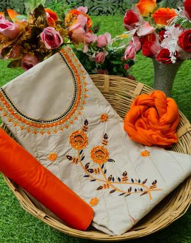 Anupama Grey Cotton Dress Material