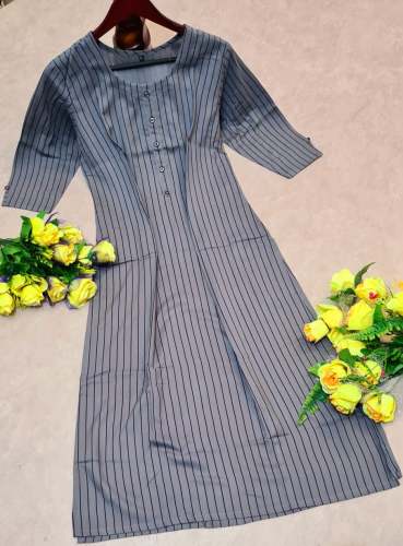 Asmita Grey cotton Kurtis