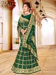 Bandhani vol-1  Green   jacquard Saree 