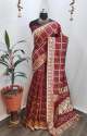 Bandhani vol-1 Maroon  jacquard Saree  thumb 3