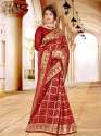 Bandhani vol-1  Red jacquard Saree  thumb 2