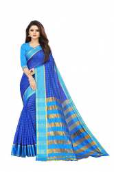 Banita Blue cotton silk saree