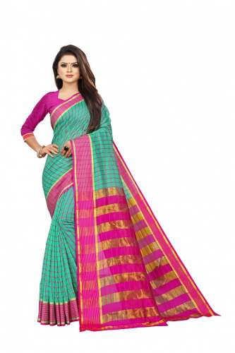 Banita Green cotton silk saree