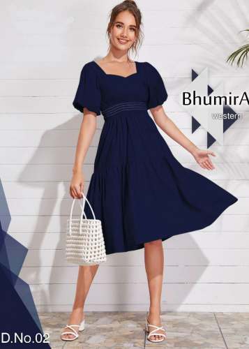 Bhumira 02 Blue Cotton Western Top by Vt Designer