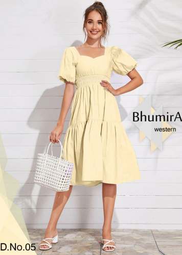 Bhumira 05 Yellow Cotton Western Top by Vt Designer
