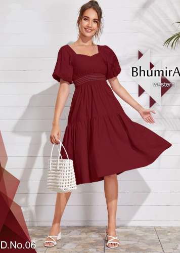 Bhumira 06 Maroon Cotton Western Top by Vt Designer