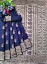 Dhara Butti Navy Blue Banarasi Silk Saree