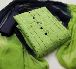 Ganga Green cotton dress Material