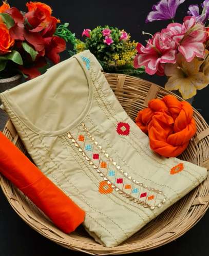 GJ LightGrey Cotton Dress Material