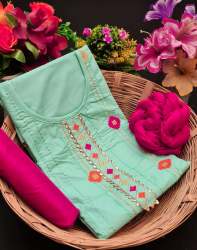 GJ LightSkyBlue Cotton Dress Material