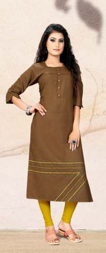  JASHAN  Brown  Cotton Kurti