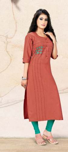  JASHAN  Orange Cotton Kurti