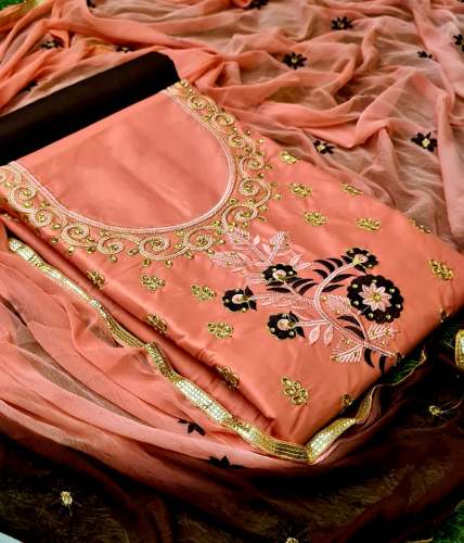 Jasmin LightOrange Cotton Dress Material
